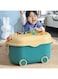Mumoo Bear Kids' Toy Storage Box Baby Clothing Organizer Large Capacity Plastic Storage Box Cute Design with Building Block Cover for Clothes Food Snacks Toys and Picture books (Blue)
