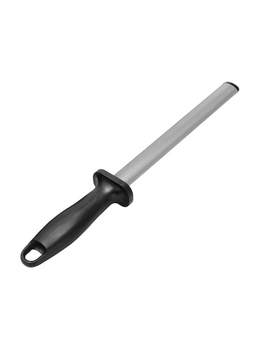 Diamond Coated Oval Steel Sharpener Rod Silver/Black 335mm
