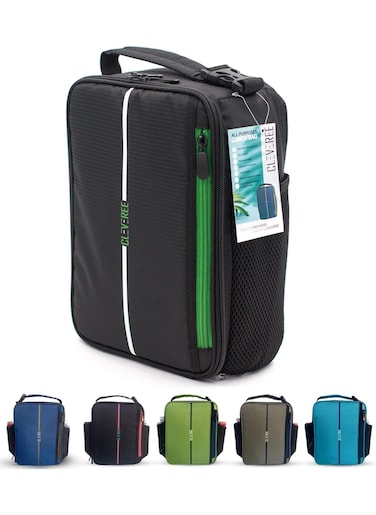 Lunch Bag for adults teens children and kids for work and school (Emerald Black)