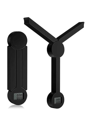 Tazweeq Folding Digital Kitchen Scale, Highly Accurate Compact Portable Food Scale with LCD Display, Auto Power-Off and Tare Function for Measuring Intake for Healthy Eaters (Black)