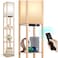 Floor Lamp Shelf with Remote Control, Dimmable &amp; 4 Colour Temperature Adjustable, 1H Timer, LED Floor Lamp with 2 USB Ports, Floor Lamps with Lampshade for Living Room, Bedroom, Office