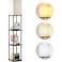 Floor Lamp with Shelves, 3-Tier Modern Square Floor Standing Lamp with 3 Color Temperature Bulb, Corner Display Bookshelf Lamp for Living Room, Bedroom, Office