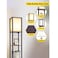 Dimmable Floor Lamp with Shelves and Remote Control, 3 Color Temperatures LED Bulb and Linen Lamp Shade, Modern Tall LED Standing Lamp with Display Storage, for Living Room, Bedroom and Office