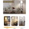 Dimmable Floor Lamp with Shelves and Remote Control, 3 Color Temperatures LED Bulb and Linen Lamp Shade, Modern Tall LED Standing Lamp with Display Storage, for Living Room, Bedroom and Office