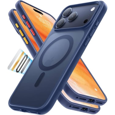 ZOOMEE Magnetic Shockproof for iPhone 17 Pro Case, Compatible with Magsafe, Military-Grade Drop Tested, Translucent Slim Protective for iPhone 17 Pro Case Anti-Fingerprint Anti-Scratch, Blue