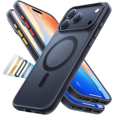 ZOOMEE Magnetic Shockproof for iPhone 17 Pro Case, Compatible with Magsafe, Military-Grade Drop Tested, Translucent Slim Protective for iPhone 17 Pro Case Anti-Fingerprint Anti-Scratch, Black
