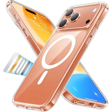 ZOOMEE Magnetic Shockproof for iPhone 17 Pro Case Clear, Compatible with Magsafe, Non-Yellowing, Military-Grade Drop Tested, Translucent Slim Protective 17 Pro Case Anti-Scratch, Clear