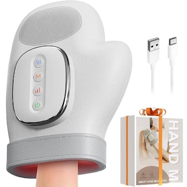 Hand Massager with Heat and Compression, For Arthritis and Carpal Tunnel Wrist Warmer Finger Massagers, Kneading Rollers Electric Cordless Portable Vibrating Gloves, Unique Gift Ideas for Women, Men