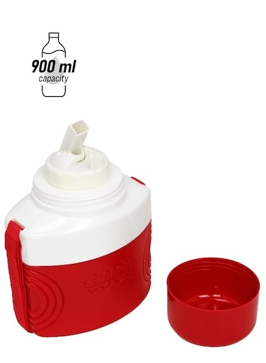 900ml Plastic Water Bottle with Strap Kids Water Bottle Cool Strong Red Design, Featuring Flip Spout and Cup Lid for School Travel and Outdoor Sports