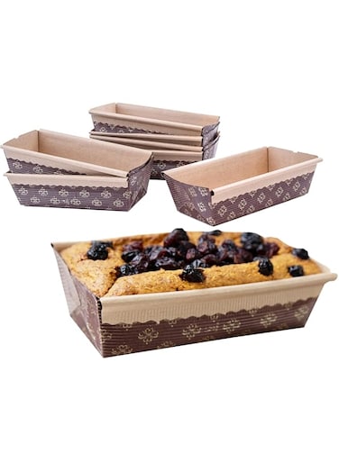 TERRIFI Paper Loaf Pan, Disposable Paper Baking Loft Mold 25ct, All Natural, Recyclable, Microwave Oven Freezer Safe,Perfect for Beautifully Displaying Baked Goods (6"x 2.5"x2")