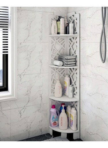 Bathroom Corner Stand Corner Shelf White 20x100cm