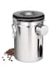 Coffee Canister Airtight Vacuum Stainless Steel Kitchen Food Storage Container with Date Tracker and Scoop for Beans Grounds Tea Flour Cereal Sugar (Silver, 1.8L)