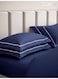 LIVING 100% Cotton Set of 2 Pillow Covers - 300TC Urban Grid - Mediterranean Blue