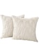 of 2 Soft Velvet Pillowcases Nordic Style 18x18 Inches Cushion Covers Ideal for Sofa and Bedroom Beige