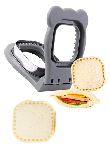 Maker Sealer Cutter, Square Shape Uncrustable Sandwich Maker Sealer Press Bread Cookie Cutter and Sealer for DIY Breakfast Lunch Afternoon Tea