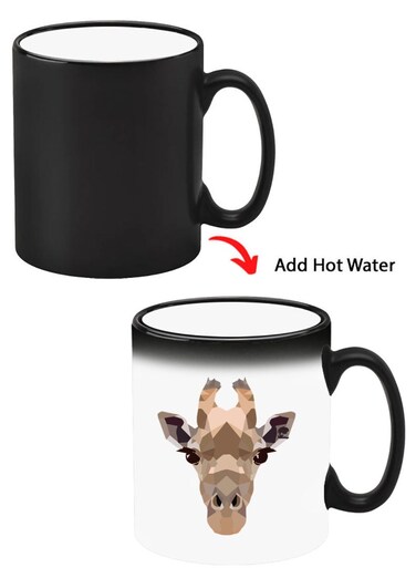 Color Changing Heat Sensitive Ceramic Mug, Image Revealed When HOT Liquid is Added! Girrafe-01