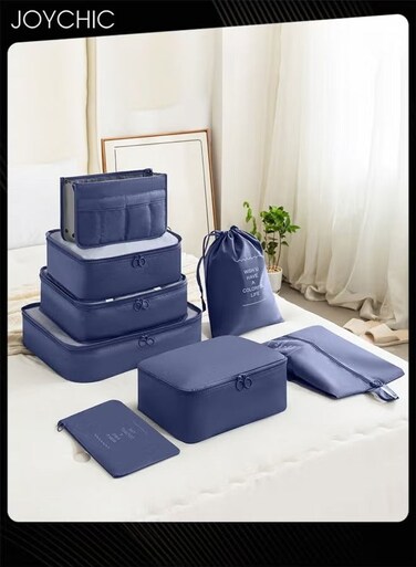 8 Pcs packing cubes for suitcases Travel Cubes Packing Suitcase Organizer Bags Set Lightweight Essential Bag with Large Toiletries Clothes Shoes