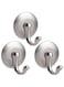 INTERDESIGN IDesign Affixx York Small Hook 3-Pieces Set, 1 x 3.5 x 5.5-Inch size, Brushed