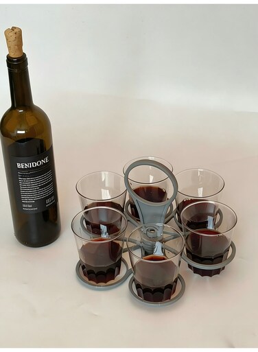 6-Cup Wine Glass Holder, Portable Party Caddy, KTV Entertainment Drink Cup Rack