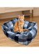 Luxury Eco-Friendly Dog,Cat Bed Plush Soft Donut Shape Customizable Large Washable Leather Foam Cats Small Dogs Calming Sofa Pet Bed,Pet Bed for Cats or Small Dogs, Anti-Slip &amp; Water-Resistant