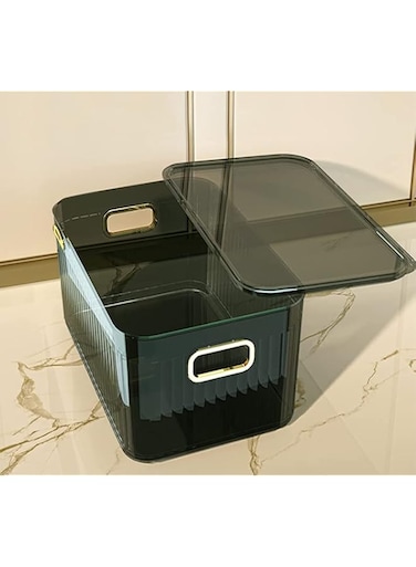 TTEDOYE Transparent Big Mac Storage Box with Lid, Modern/Minimalist Rectangular Plastic Storage Box with Cover, Ideal for Living Room, Bedroom, Garage, 40 x 23.6 x 24.2 cm