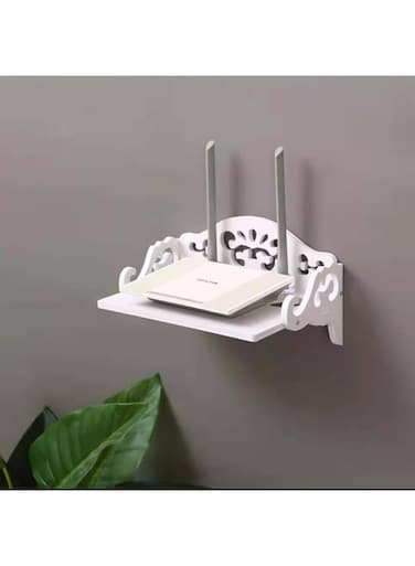LINGWEI Wifi Router Shelf Wall Hanging Wifi Router Stand Wall Storage Shelf Wall Floating Shelf Holder Wall Mounted Top Hanging Wifi Router Shelf For Home Office