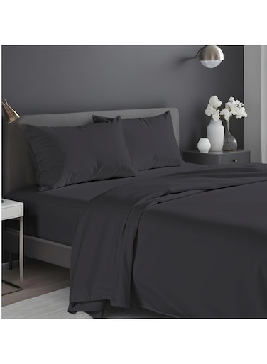 Xclusives King Bed Sheet Set Dark Grey &acirc;&euro;&ldquo; 4 Piece Bedding Set, 270 &Atilde;&mdash; 260 cm, Soft Brushed Microfiber Bed Sheets, 40 cm Deep Pocket, Wrinkle &amp; Fade Resistant