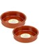 REGAS Spanish Round Clay Dish Handmade Mud Multipurpose Kitchen Dining Tableware Natural Mud Pot Brown Color (11.5 CM, 2, Pcs)