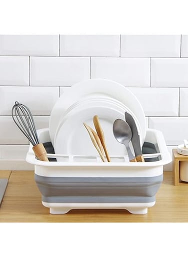 ELTERAZONE COMPACT EASY WASH EASY CLEAN PORTABLE FOLDABLE DISH DRAINER COLLAPSIBLE KITCHEN DISH DRAINING RACK DRYER
