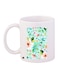 Floral Printed Coffee Mug White/Blue/Pink 11ounce