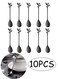Coffee Spoons Stainless Steel Ice Cream Spoons 4.7 inch Tea Demitasse Stirring Spoon Smooth Edges Dishwasher Safe Mini Leaf Sugar Spoons for Dessert, Family Parties, Pack of 10