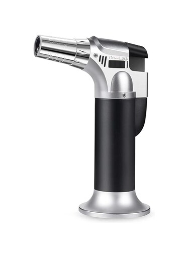 Butane Torch, Refillable Kitchen Torch Lighter, Fit All Butane Tanks Blow Torch with Safety Lock and Adjustable Flame for Desserts, Creme Brulee, BBQ, and Baking&mdash;Butane Gas Is Not Included