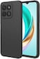 Case for Honor X7C, Liquid Gel Rubber Bumper Case with Soft Microfiber Lining Cushion Slim Shockproof Protective with Camera Protection Cover for Honor X7c 2024 (Black)