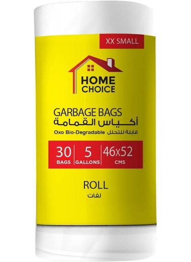 CHOICE 5 Gallons, Pack of 30-Pieces, Size 46*52 cm, Pack of 30 Trash Bags,Bio-degradable Garbage Bags Roll, Bin Liners