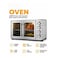 55L Large Capacity Electric Oven with Double Glass Doors, Interior Light &amp; Fast Heating