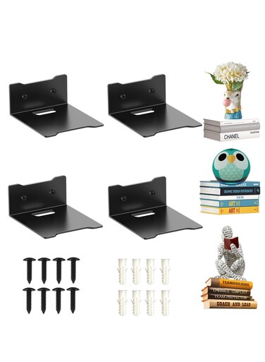 Invisible Floating Bookshelves Wall Mounted, Heavy-Duty Book Organizers, Metal Shelves Storage Book Organizers, Floating Book Shelf Wall Ledge Shelves for Home Office Classroom Library 4-Pack Large
