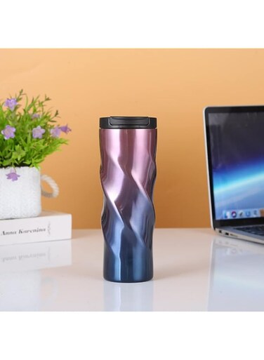 Yuroochii Insulated Coffee Cup, Stainless Steel Double Wall Thermal Tumbler, Modern Travel Mug for Cold and Hot Beverage 500ml