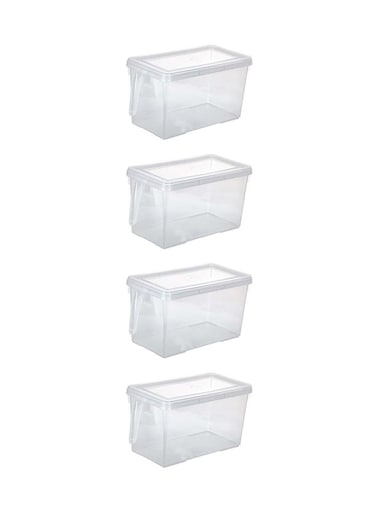 East Clear Storage Bin, Large Plastic Container, Pantry Organization,Plastic Storage Container For Home, Office, Kitchen Accessory 31x15.5x15.5