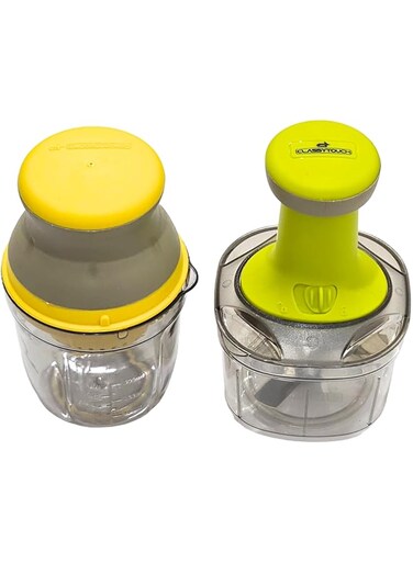 Timber Kitchen Chopper Juicer Combo 500ml Manual Hand-Press Vegetable Chopper Mixer and 2 in One Multi Use Hand Press Manual Juicer for Lime Fresh Water Melon Strawberry, Blueberry, Grapes