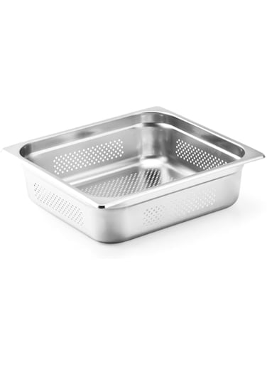 Vague Stainless Steel 2/3 Perforated Gastronorm Pan, 100 mm Size