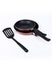 3pc Nonstick Frypans 20cm 24cm Induction Cooktop compatible with Spatula Cookware Combo Set