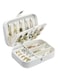 Hatori Travel Jewelry Box, PU Leather Small Jewelry Organizer for Women Girls,Portable Mini Travel Case Display Storage Holder Boxes for Stud Earrings, Rings, Necklaces, Bracelets (Glitter White)