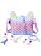 Masroo Girls Jewelry Purse Bracelet Necklace Earrings Set Dress up Pretend Play Jewelry Gifts Kids Toddler (Mermaid Style)