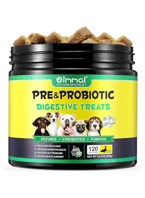 ClickAE Oimmal Pre &amp; Probiotic Digestive Treats for Dogs,120 Chews