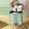 Multifunction Electric Hot-Pot with Stainless Steel Steamer - 1.7L Portable Non-Stick Electric Pot Frying Pan 6.8 Inch, Boil Dry Protection, Dual Power Control with Silicone" Spatula Included