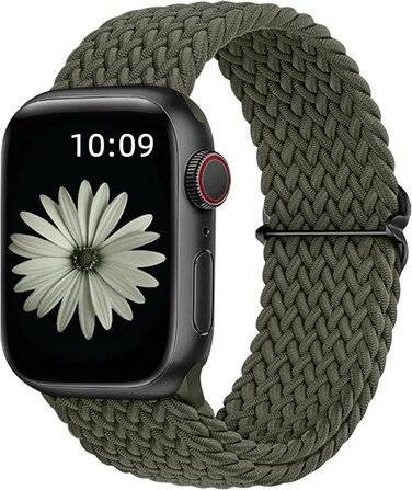 Upeak Braided Loop Compatible with Apple Watch Strap 49mm  , Nylon Elastic Sport Replacement Band Compatible with Apple Watch Ultra 2 Series 9 8 7 6 5 4 3 2 1 SE Strap
