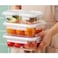 LocknLock Tempered Glass Square 520ml &ndash; Airtight Food Container with 4-Side Locking Lid, Microwave, Freezer &amp; Dishwasher Safe