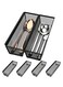 6Pcs Silverware Drawer Organizer Utensil Organizer for Kitchen Drawers Organizer for Large Utensils with Interlocking Arm
