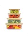 Blackstone Borosilicate Glass Food Storage Container with Wooden Lid &amp; Silicone Removable Seal (SET OF 4 (370ML, 640ML, 1040ML,1520ML))