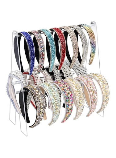 Azonee Headband Rack Hair Ring Rack, Headband Storage Rack Headband Rack, 13.4 Inches High, Acrylic Transparent Headband Display Rack, Hair Accessories Storage Rack for Women and Girls